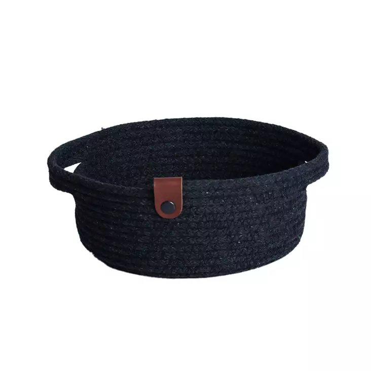 Korgset Aberto Design JUT05002108D Svart Bomull Juterep 20x20x8 cm - Förvaringslådor och korgar - 8683742917595 - 1