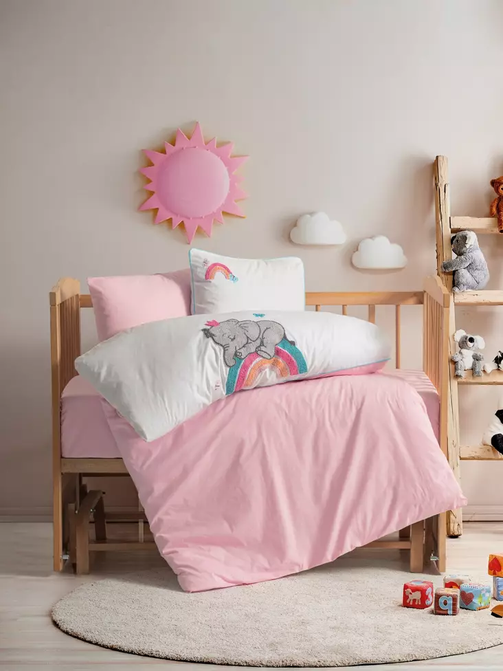 Påslakanset Baby L'essentiel Lucky Rosa Bomull 100 x 150 cm - Kuddar och täcken - 8683742575795 - 1