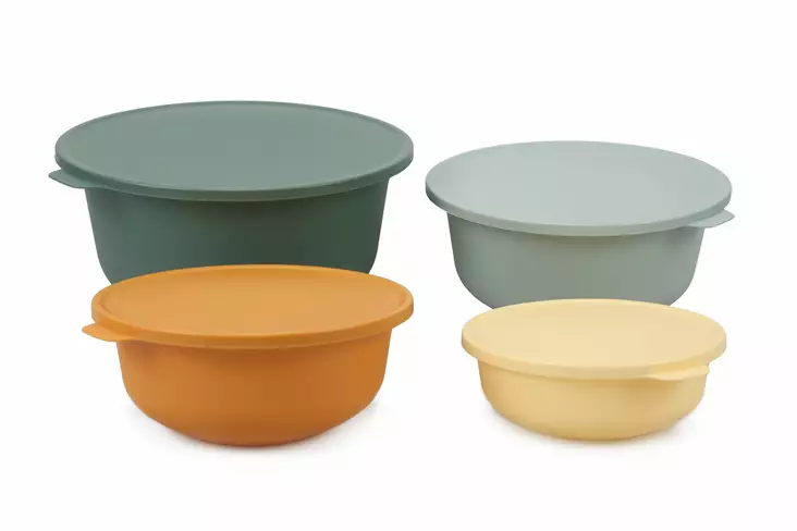 Förvaringslåda Set Hermia Grön Turkos Orange Gul Plast 4 Delar - Plastlådor och förvaringslådor - 8683743184255 - 1