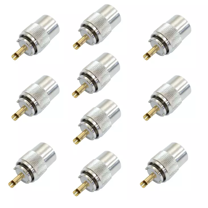 Set med 10 PNI PL259-kontakter för RG213-kabel, gyllene mittstift 9 mm - PNI produkter - 5949066539985 - 1