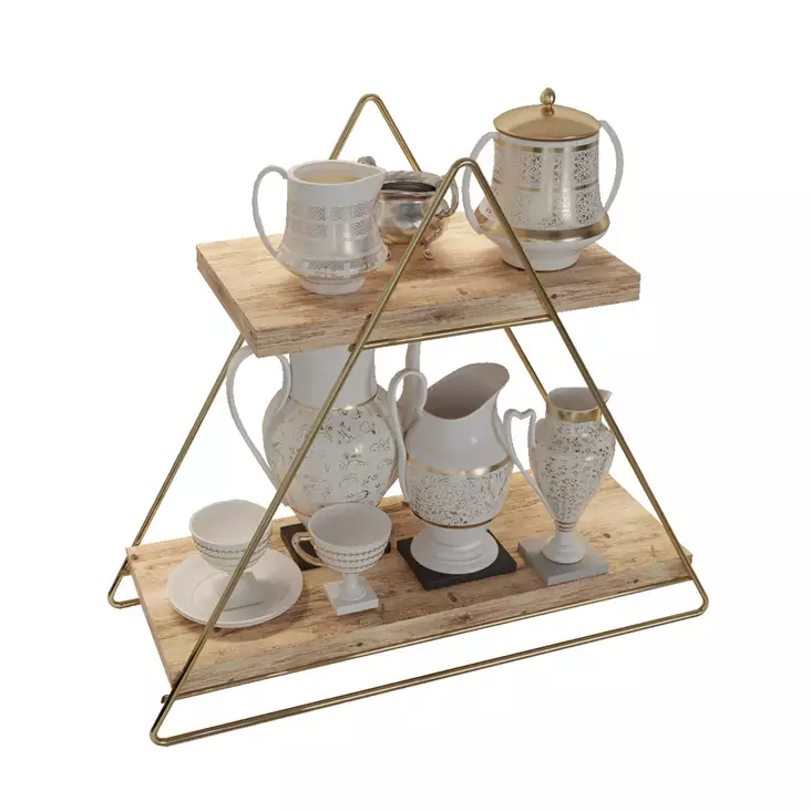 Vägghylla, gyllenbrun, 38 x 16 x 42 cm, hållbar, stilren - Hylla och klädhängare - 8682870729605 - 1