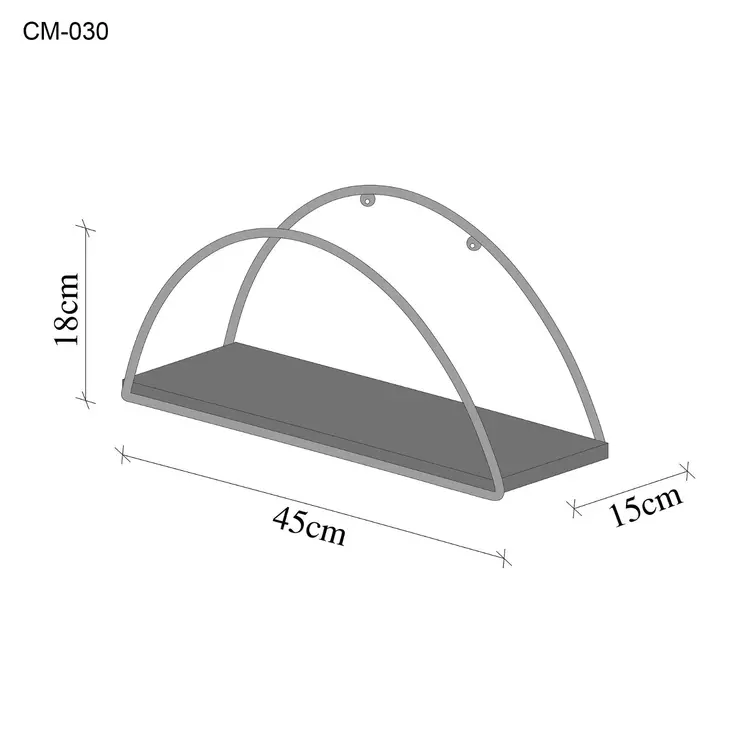 Vägghylla, gyllenbrun, 41 x 17 x 16 cm, tålig, unik - Hylla och klädhängare - 8682870729575 - 1