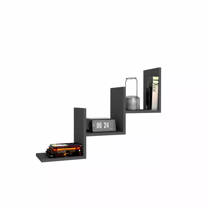 Vägghylla Hanah Home Mist Antracit Spånskiva 90x60x19,6 cm - Vägghyllor - 8681875683295 - 1