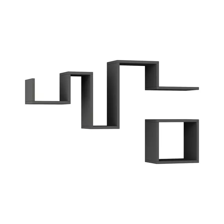 Vägghylla Hanah Home Follow Antracit Spånskiva 116x45x20 cm 31,5x29,5x20 cm - Vägghyllor - 8681181987995 - 1