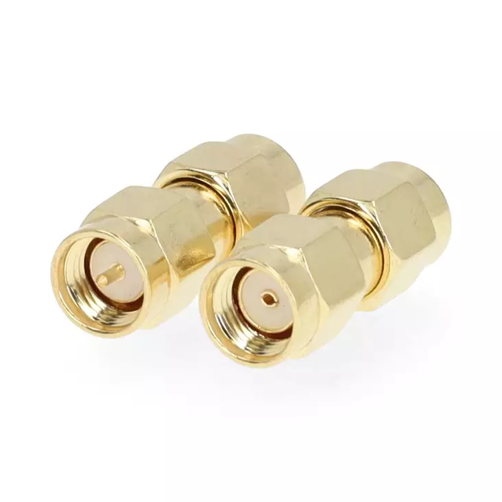 SMA Adapter | SMA Hane Reverse Polarity | SMA Hane | Guldplaterad | 50 Ohm | Rak | PVC | Guld | 2 st. | Låda - Nedis produkter - 5412810425495 - 1