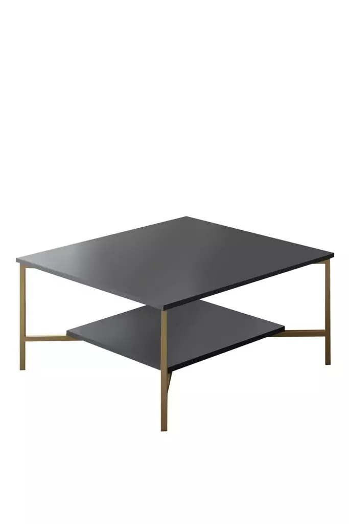 Soffbord Hanah Home Gold Line Antracit Svart Spånskiva 80x80x40 cm - Soffbord - 8683742126225 - 1