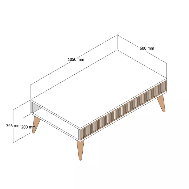 Soffbord Hanah Home Milan Valnöt Antracit Spånskiva 105x34,6x60 cm - Soffbord - 8683742130635 - 1