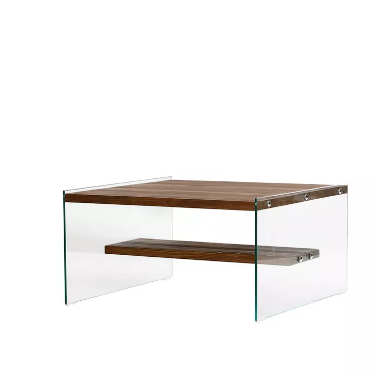 Soffbord Hanah Home Aqua Natur Härdat Glas Massiv Furu 75x40x75 cm - Soffbord - 8684282402435 - 1