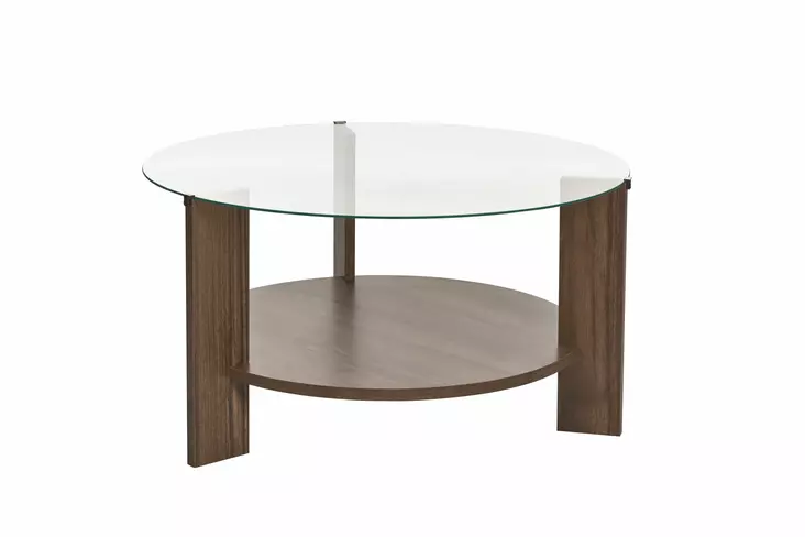 Soffbord Hanah Home Clara Valnöt Härdat Glas Spånskiva 75x40x75 cm - Soffbord - 8684283687695 - 1