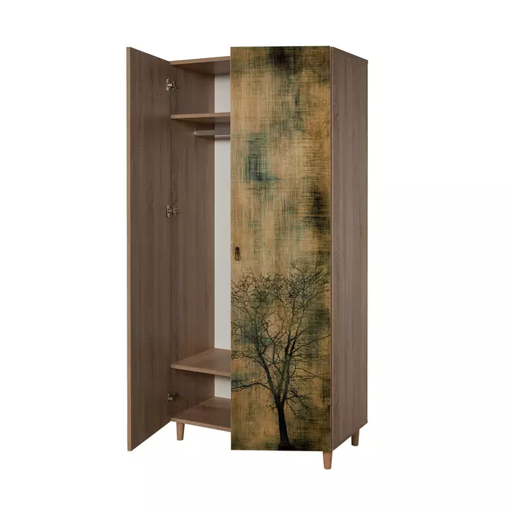 Garderob Hanah Home Stil 729 Sonoma Ek Spånskiva 90x192x52 cm - Garderober - 8681875341225 - 1