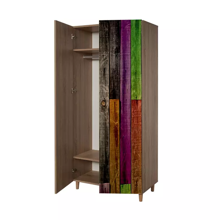 Garderob Hanah Home Stil 726 Sonoma Ek Spånskiva 90x192x52 cm - Garderober - 8681875341195 - 1