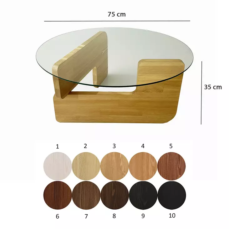 Soffbord Hanah Home Mia Ek Härdat Glas Massiv Furu 75x35x75 cm - Soffbord - 8684283311095 - 1