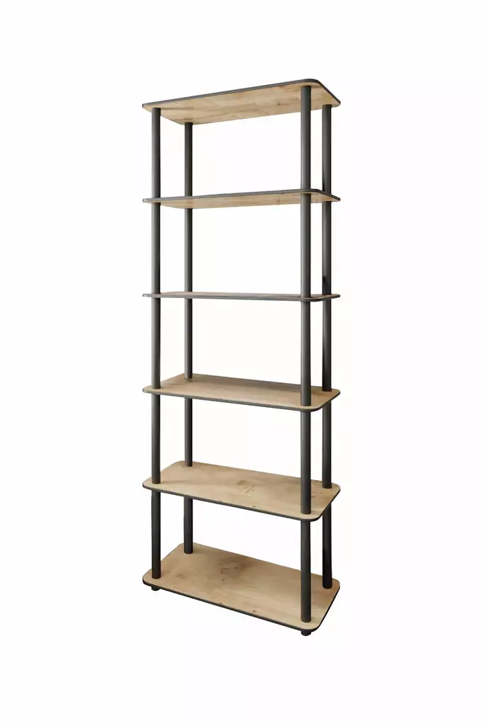 Bokhylla Hanah Home Bookcase 6 Rect Ek MDF 60x173x30 cm - Bokhyllor - 8684283348725 - 1