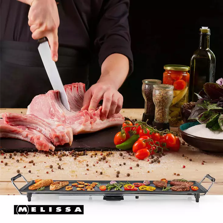 Teppanyaki Bordsgrill| 1800 W | 90 x 23 cm | Non-stick beläggning | Justerbar termostat | Cool-touch handtag - Specialmaskiner och grillar för köket - 8711902090045 - 5