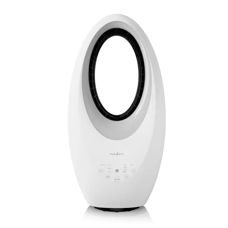 Bladlös fläkt | Strömadapter | 50 W | Svängning | Fjärrkontroll | Stäng av timer: 7.5 h | 3 hastighetsinställning | Vit - Nedis produkter - 5412810475735 - 10