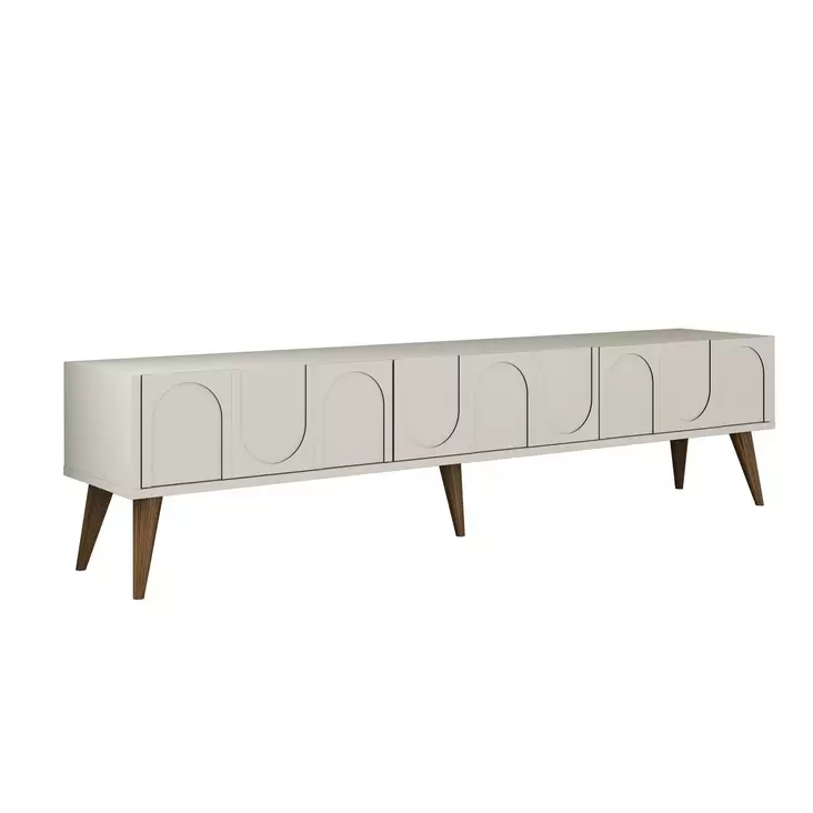TV-bänk Hanah Home Lyon 44 Cream Valnöt Spånskiva 180x44x35 cm - TV-bänkar - 8684282640585 - 1