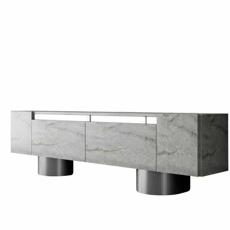 TV-bänk Hanah Home Bohem Travertin Silver Spånskiva 180x50x30 cm - TV-bänkar - 8684283557165 - 1
