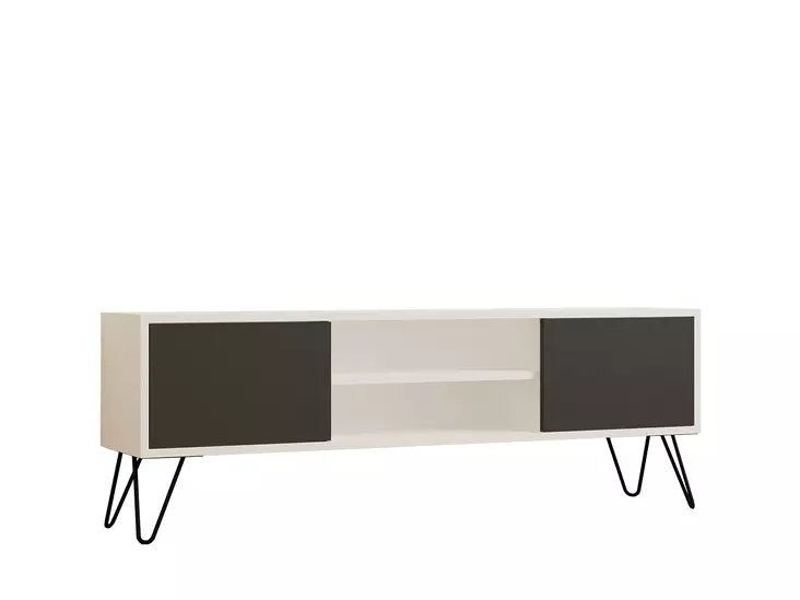 TV-bänk Hanah Home Hare Vit Antracit Spånskiva 140x50x30 cm - TV-bänkar - 8683342740265 - 1