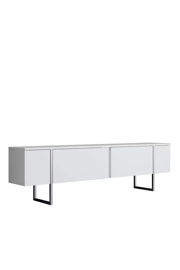 TV-bänk Hanah Home Luxe Vit Silver Spånskiva 180x30x50 cm - TV-bänkar - 8684282832355 - 1