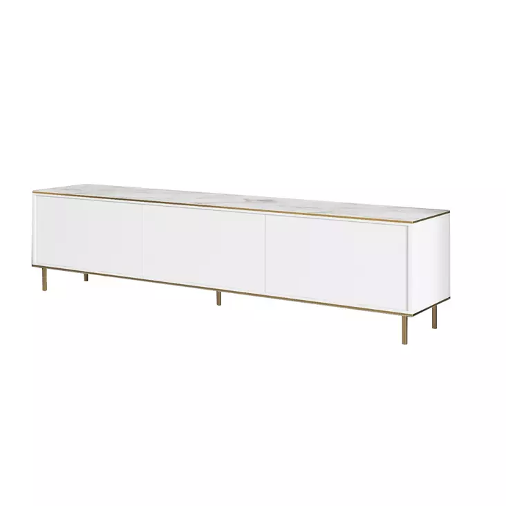 TV-bänk Hanah Home Imaj Vit Marmormönster Spånskiva 180x45,2x35 cm - TV-bänkar - 8684282548485 - 1
