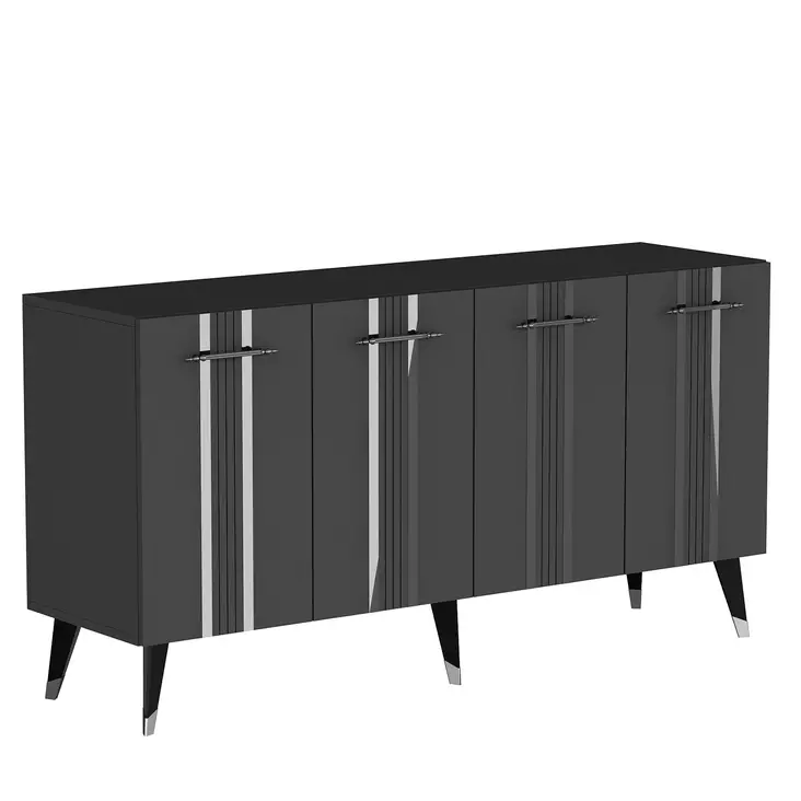 Konsolbord Hanah Home Asel Antracit Silver Spånskiva 150x80x40 cm - Byråer och skåp - 8683742469315 - 1