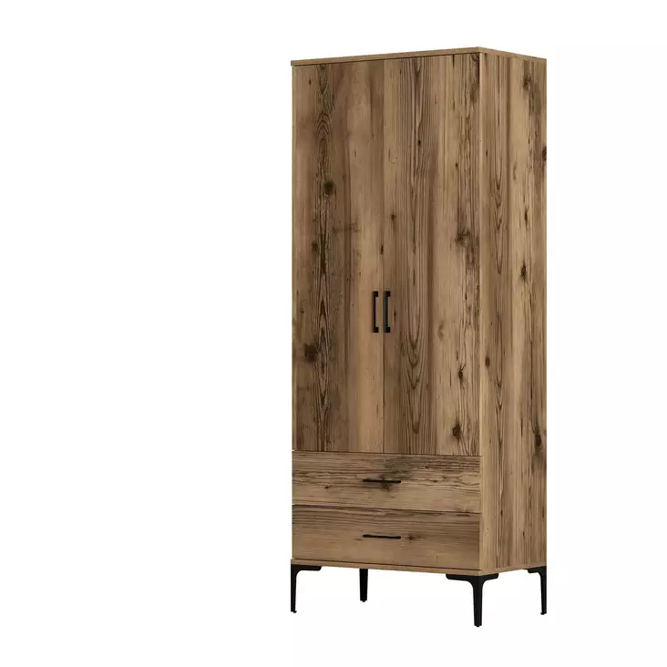 Garderob Hanah Home Kumsal T Valnöt Spånskiva 80x47,5x201,4 cm - Garderober - 8684282088905 - 1