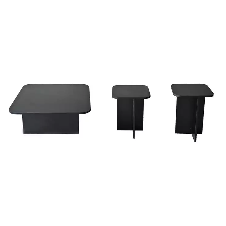 Soffbord Hanah Home Blues Svart Spånskiva 40x50x40 40x55x40 80x30x80 cm - Soffbord - 8684282417255 - 1