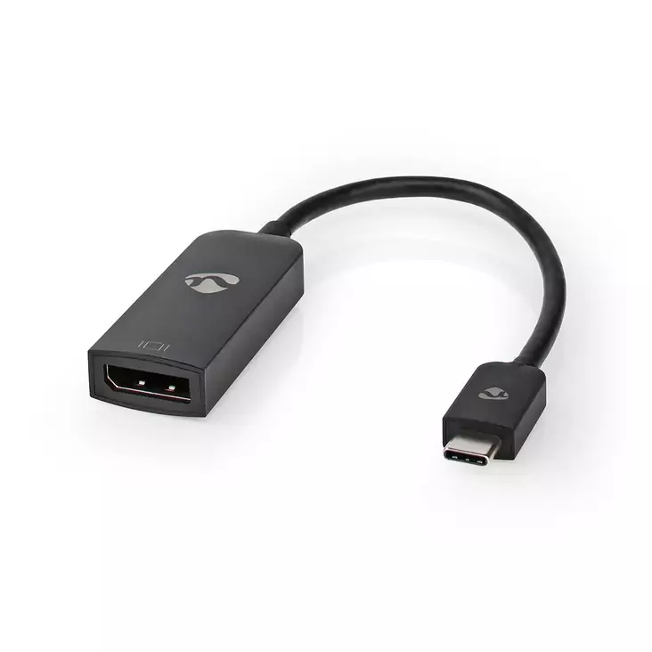 USB-C Adapter | USB 3.2 Gen 1 | USB-C Hane | DisplayPort Hona | 8K@30Hz | 0.20 m | Rund | Nickelplaterad | PVC | Svart | Låda - Dator och nätverk - 5412810336135 - 1