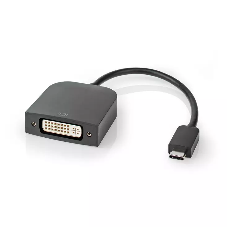 USB-C Adapter | USB 3.2 Gen 1 | USB-C Hane | DVI-D 24+1-Pin Hona | 1080p | 0.20 m | Rund | Nickelplaterad | PVC | Svart | Kuvert - Dator och nätverk - 5412810331215 - 1