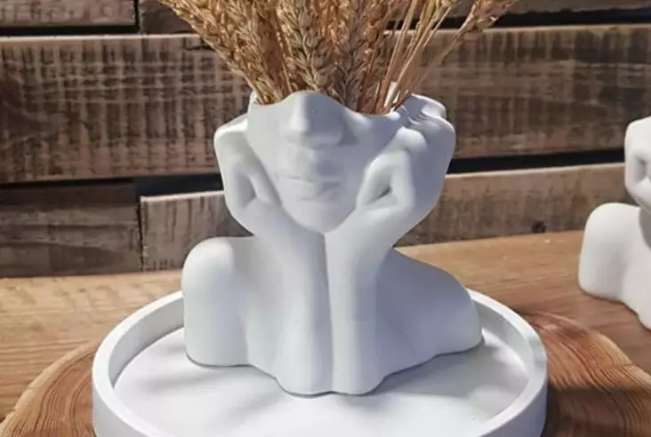 Vas Aberto Design Iskandinav Layd Vit Keramik 19x11x16 cm - Hängande blomkrukor och vaser - 8684282698395 - 1