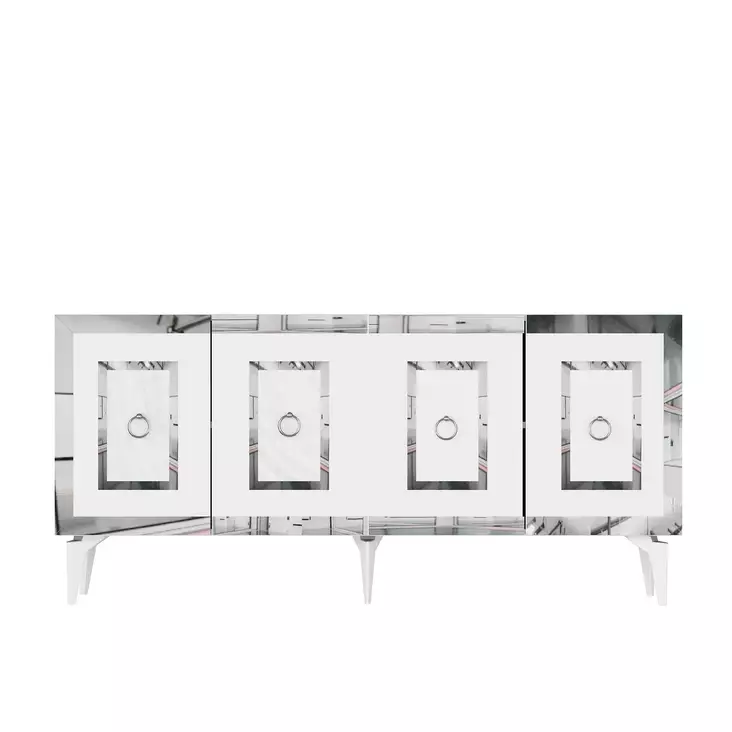 Konsolbord Hanah Home Karya Vit Silver Spånskiva 150x40x79 cm - Byråer och skåp - 8684282612605 - 1