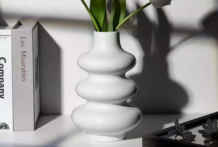 Vas Aberto Design CY0080 Vit Keramik 8x8x20 cm - Hängande blomkrukor och vaser - 8684282978725 - 1