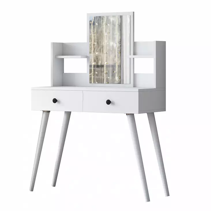 Sminkbord Hanah Home BJ102 Vit Spånskiva 103x111,8x40 cm - Toalettbord - 8683743764655 - 1