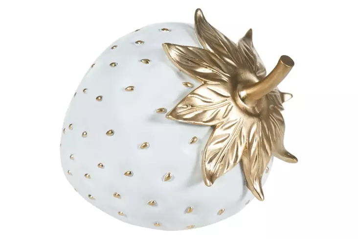 Dekorativ Objekt Aberto Design Çilek Vit Guld Polyester 31x18x21 cm - Dekorationer, prydnadsföremål - 8684282698715 - 1