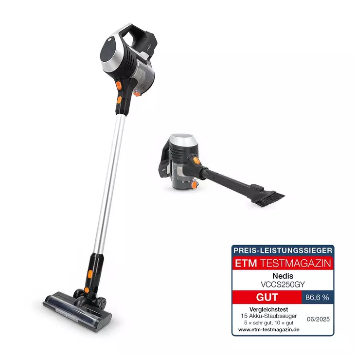 Skaftdammsugare | 130 W | 25.9 VAC | Motoriserad borste med integrerad belysning | 10000 Pa | HEPA luftfilter | Orange / Svart - Dammsugare - 5412810455645 - 1