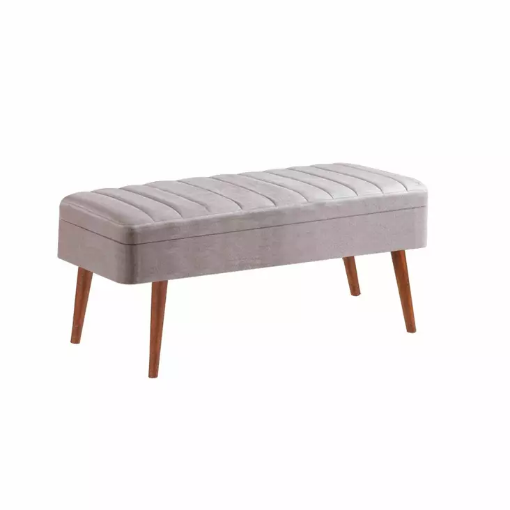 Bänk Hanah Home Vina 0701 Valnöt Grå Spånskiva 90x46x40 cm - Bänkar - 8683742499985 - 1