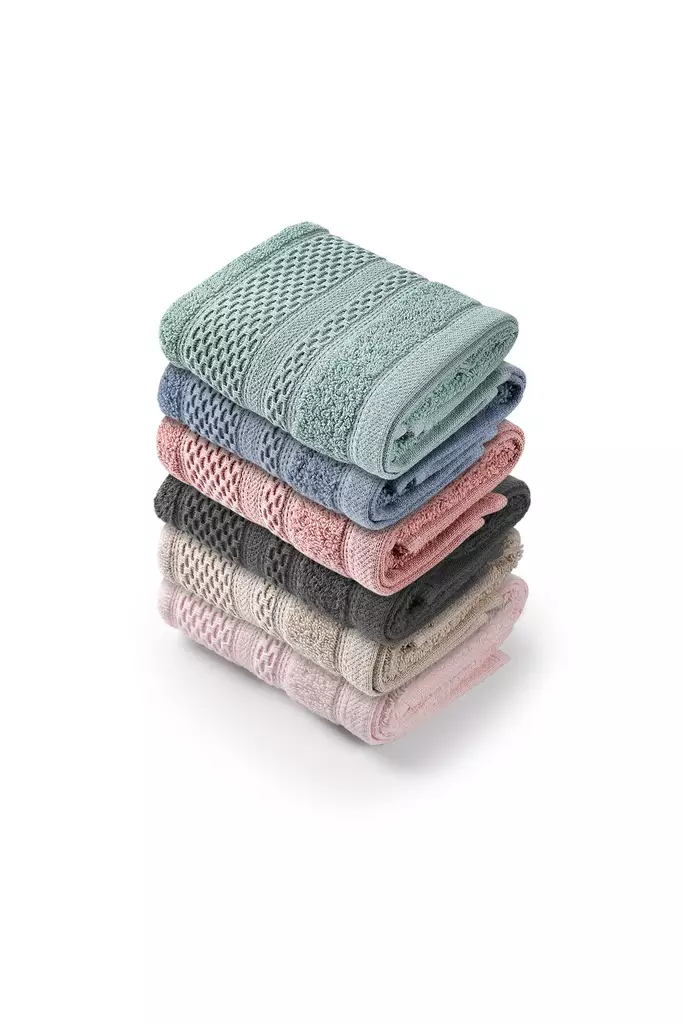 Tvätthandduk Set Mijölnir Flerfärgad 100% Bomull 30x50 cm 6 Pieces - Handdukar - 8684283056835 - 1