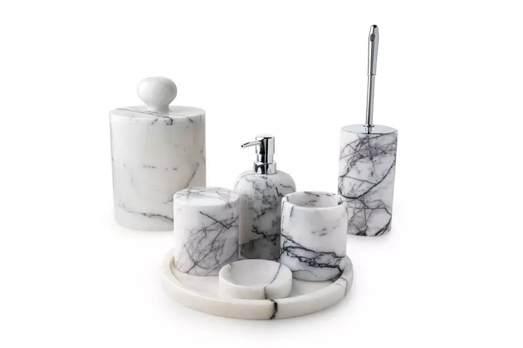 Badrumsset Mijölnir Vit 100% Sicily Lila Marmor 27x9x12x9x10x9x10x9x16x20x9x17 cm - Badrumstillbehör - 8684283055395 - 1