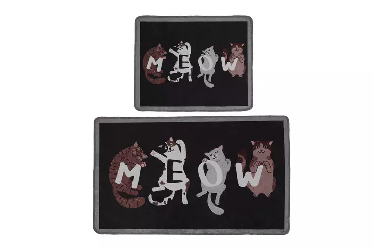 Badrumsmatta Set Mijölnir Flerfärgad 100% Polyester Digitaltryck Halkfri 50x60 cm & 60x100 cm - Badrumsmattor och våtrumsmattor - 8683743316465 - 1