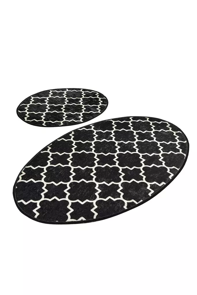 Badrumsmatta Set Mijölnir Flerfärgad 100% Polyester Antibakteriell Halkfri 50x60 cm & 60x100 cm - Badrumsmattor och våtrumsmattor - 8681875666205 - 1