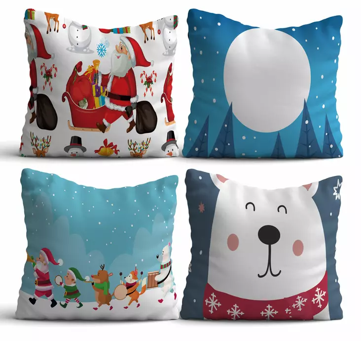 Prydnadskudde Set Aberto Design NYXMAS14 Flerfärgad Bomull Polyester 43x43 cm - Prydnadskuddar - 8683342388245 - 1
