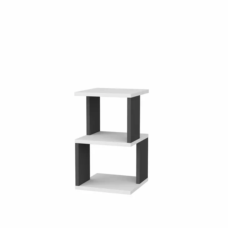 Sängbord Hanah Home Carter Vit Antracit Spånskiva 29,6x29,6x49,4 cm - Nattduksbord - 8683743120215 - 1