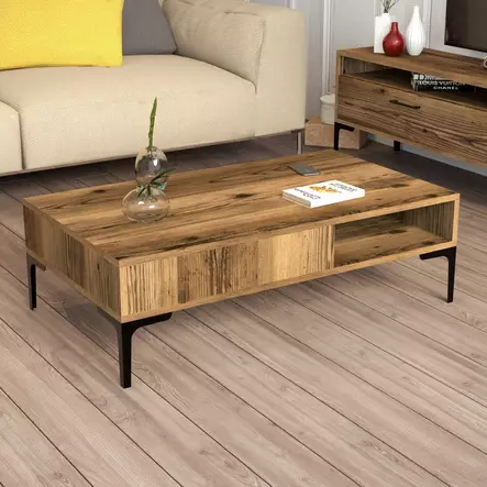 Soffbord Hanah Home Istanbul Valnöt Spånskiva 105x32,6x60 cm - Soffbord - 8683342719056 - 1