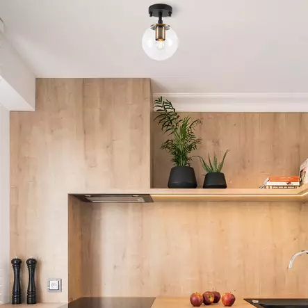 Taklampa Opviq Atmaca Svart Metall 15 x 15 cm - Tak- och vägglampor - 8683342264136 - 2