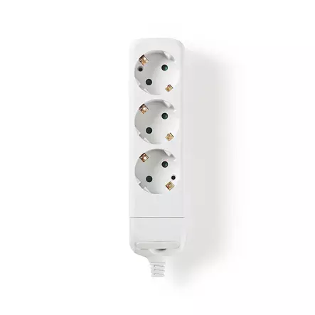 Gren kontakt | Jordad kontakt / Typ F (CEE 7/7) | 3-vägs | 3680 W | 16 A | Typ av jordning: Sidkontakt | 230 V AC 50/60 Hz | Uttagsvinkel: 45 ° | Utan kabel | Vit - Förlängningskablar - 5412810290536 - 1