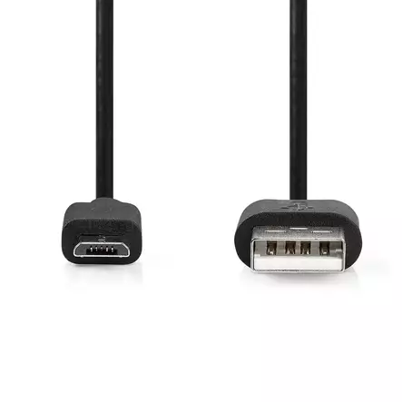USB-kabel | USB 2.0 | USB-A Hane | USB Micro-B Hane | 11 W | 480 Mbps | Nickelplaterad | 2.00 m | Rund | PVC | Svart | Label - Dator och nätverk - 5412810421626 - 10