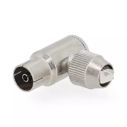 IEC (coax) | Vinklat 90° | Hona | Nickelplaterad | 75 Ohm | Skruva | Kabel input diameter: 7.0 mm | Metall | Silver | 2 st. | Gift Box with Euro Lock - Nedis produkter - 5412810454266 - 1