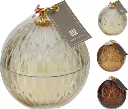 Julgranskula Doftljus i glas 12cm – lyxigt dekorationsljus som present och stämningsskapare - Ljus och lyktor - 8721037518666 - 1