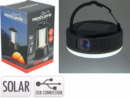 Solcellsdriven tältlampa 400lm 37 LED 3 lägen USB C 1m kabel - Hushållsprodukter - 8721037118576 - 1