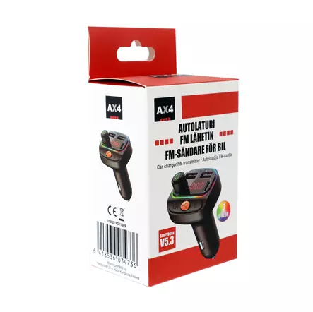 AX4 Billaddare FM-sändare 2 x USB-A + TYPE-C - Bilbatteriladdare - 6418536034736 - 2